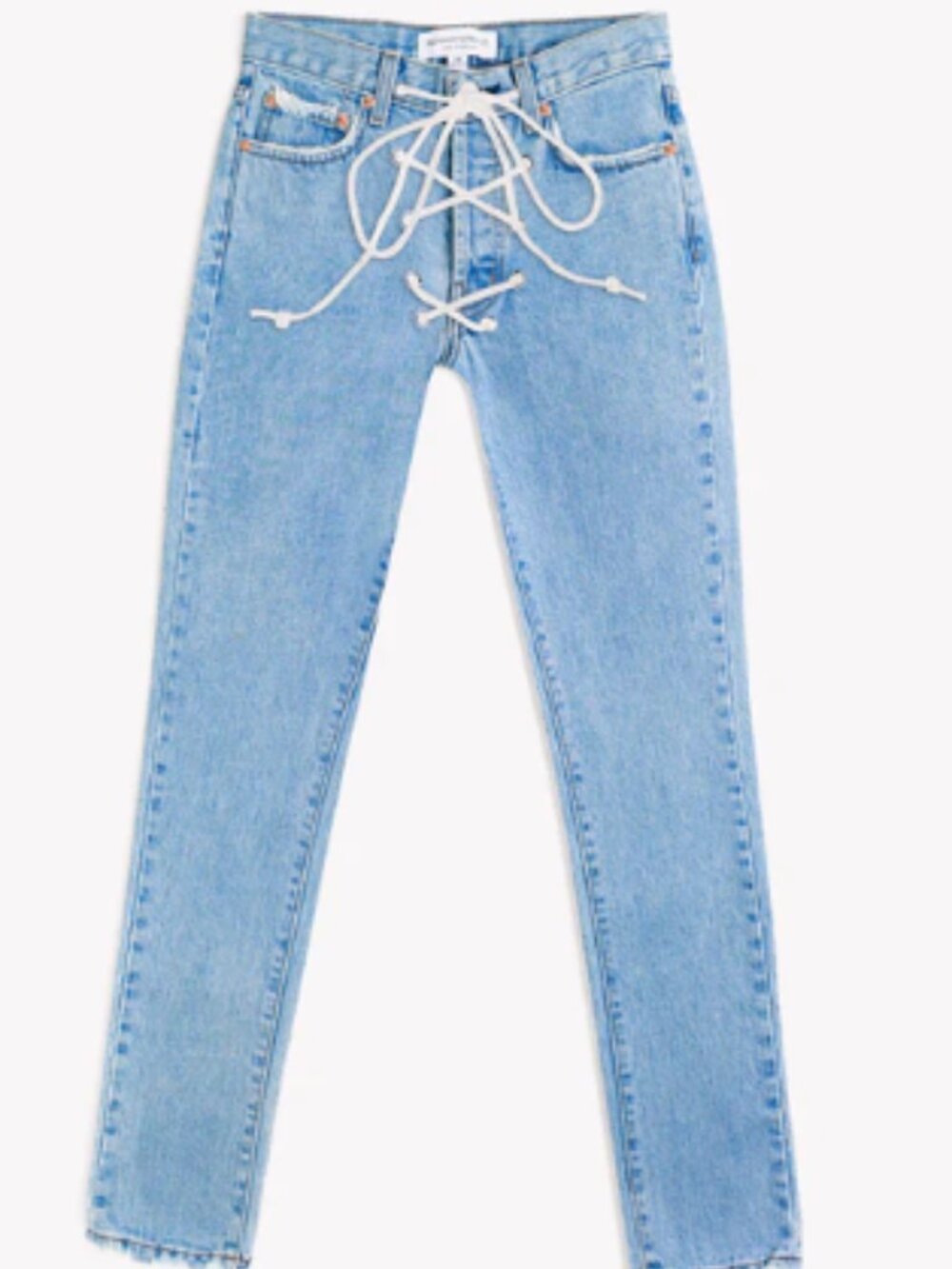 ✨RunwayDreamz Lace Up Hight Rise Vintage Stone Jeans - Size M